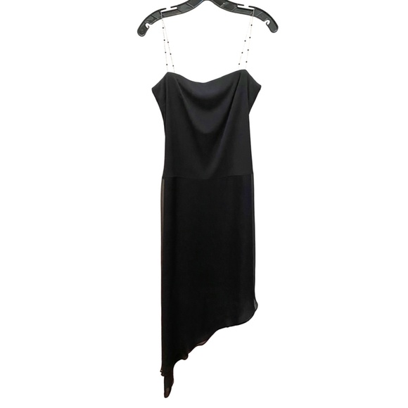 Claudia Cordic Asymmetrical Black Dress w/ Jewel beaded Straps - Picture 1 of 8